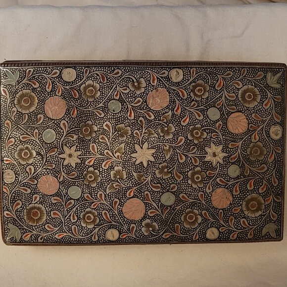 Made In India Design Brass Jewelry Box with 3 Compartments Box - Picture 1 of 9